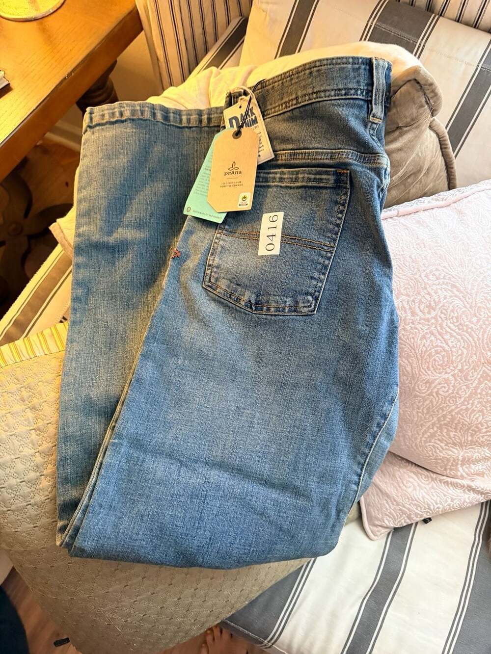 prAna Men's Straight Leg Denim Jeans, Size 33x34